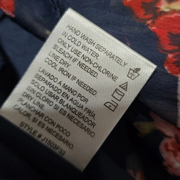 NWT Patrons of Peace Floral Print Tank Top Blouse w/ Ruffle Hem, Sz Medium. - Picture 11 of 12